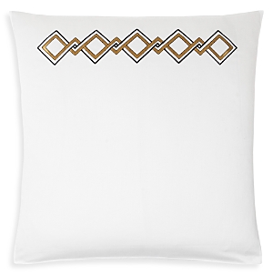 Frette Twist Embroidery Euro Sham In Black/teak