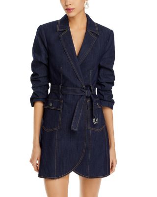 Denim dress with blazer best sale