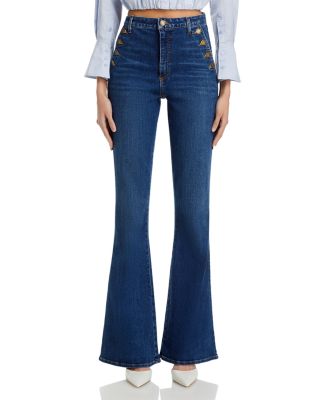 Helena High Rise Flared Sailor Jeans in Medium Wash