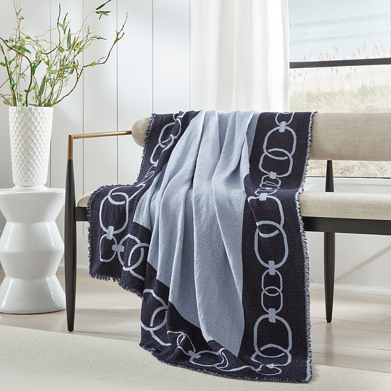 Sferra Eterna Throw In Navy