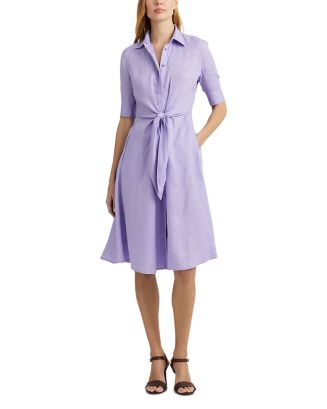 Ralph Lauren★Paisley Tie-Front Linen Shirtdress Paisley Tie-Front Linen Shirtdress