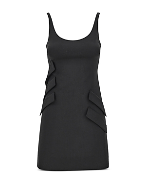 Versace Flap Pocket Mini Dress In Black