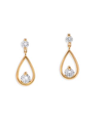 Diamond Teardrop Earrings in 14K Yellow Gold, 0.55 ct. t. w.