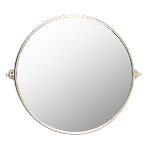 Surya Burnish Round Mirror In Silver