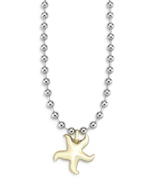 AQUA - Eno Two-Tone Starfish Bead Pendant Necklace, 16-19"