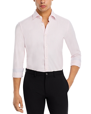 Shop Hugo Boss Hank Kent Slim Fit Button Front Shirt In Light Pastel Pink