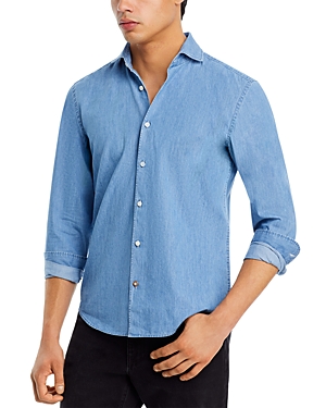 Shop Hugo Boss Hal Casual Fit Dress Shirt In Medium Blue