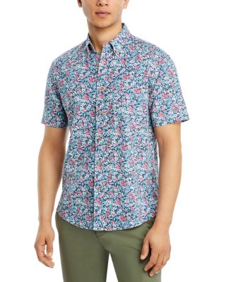 Faherty Breeze Short Sleeve Printed Button Front Shirt