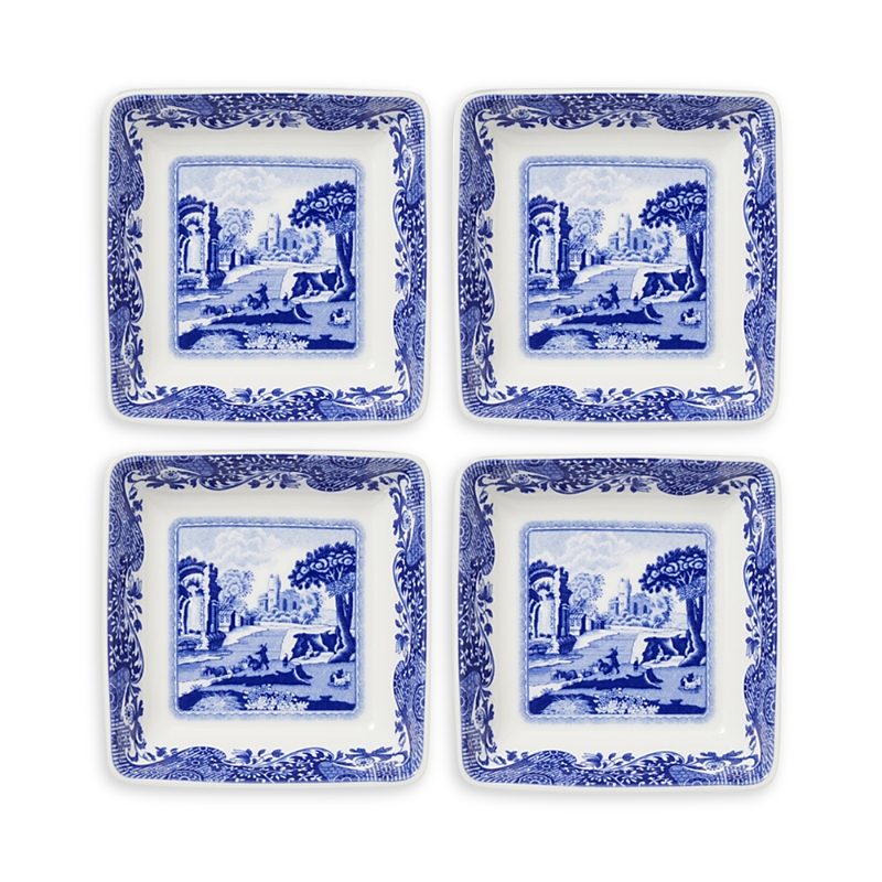 Spode Blue Italian Square Dishes, Set of 4