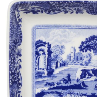 Blue Italian Square Dishes, Set of 4