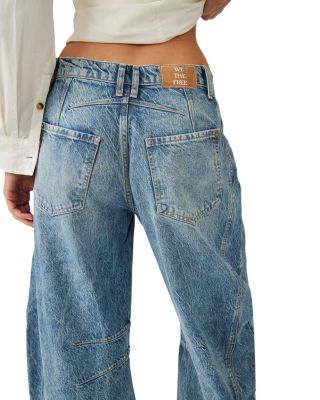 We The Free Good Luck Mid Rise Barrel Jeans in Ultra Light Beam