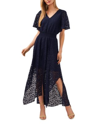 cece asymmetrical dress Celeste White Asymmetrical Ruffle Maxi Dress, M