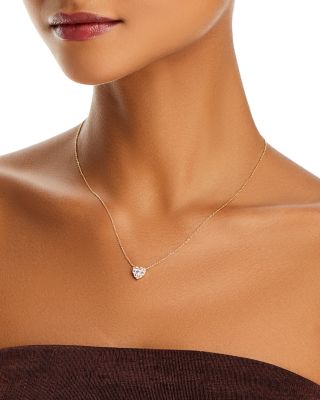 Diamond Heart Pendant Necklace in 14K Yellow Gold, 0.50 tcw