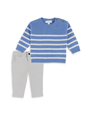 Miniclasix Boys' Breton Stripe Jumper & Twill Trousers - Baby In Blue
