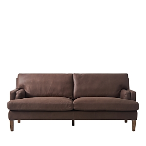 Bloomingdale's Francis Leather Sofa In Hand Tipped Chocolate