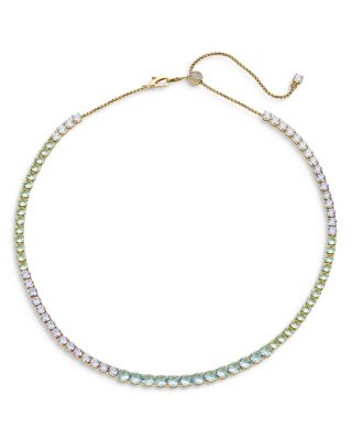 Watercolor Tennis Necklace in 18K Gold Plated, 16" 
