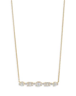 Nadri Cora Frontal Bar Necklace in 18K Gold Plated, 16