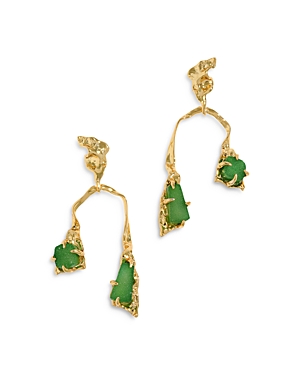 Alexis Bittar Balance Drop Earrings In Green/gold