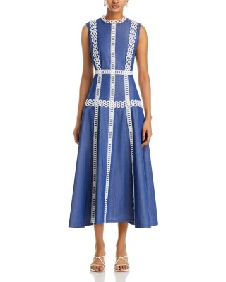Contrast Trim Midi Dress