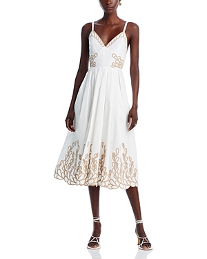 Cinq À Sept Cinq A Sept Maude Dress In White/khaki