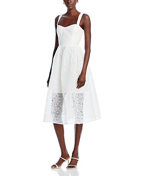 Shayda Lace Midi Dress - Bust Cup Lace Dress in White