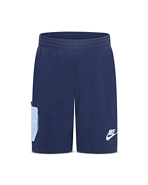 Shop Nike Boys' French Terry Shorts - Little Kid In Midnight Navy