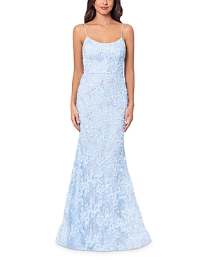Aqua Embroidered Lace Gown - 100% Exclusive In Blue