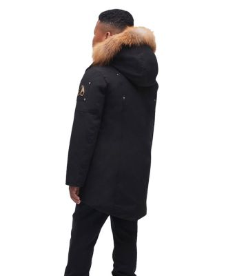 MOOSEKNUCKLES♦GOLD STIRLING PARKA SHEARLING Moose Knuckles Gold-Adorned Stirling Parka with Blue Fox Fur