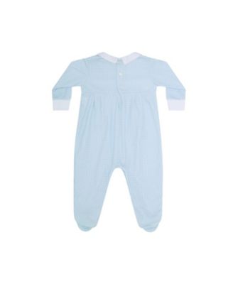 Boys' Blue Gingham Smocked Footie - Baby
