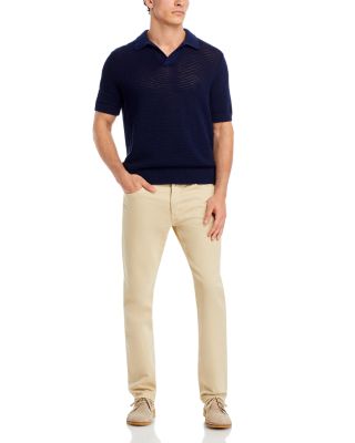 Mesh Short Sleeve Open Collar Polo Sweater