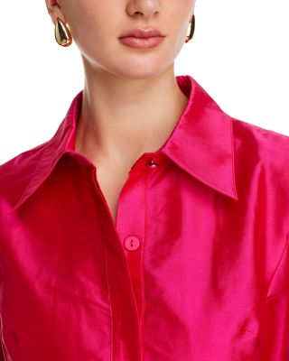 Embroidered Sash Belt Shirt Dress