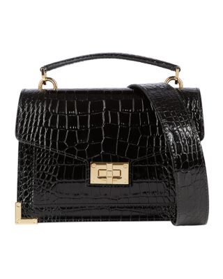 The Kooples Emily Croc Embossed Patent Leather Bag