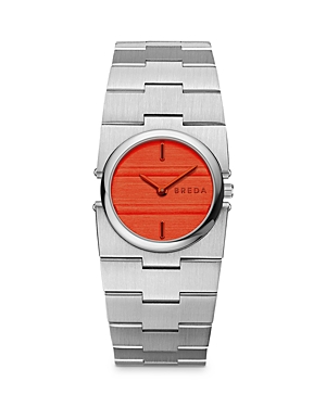 Shop Breda Sync Watch, 25mm In Orange/silver