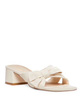 サンダル・ミュール Stuart Weitzman Woven Upper Brown Sandals With Delicate Bow Stuart Weitzman Women's Sofia 45 Slip On Bow Sandals