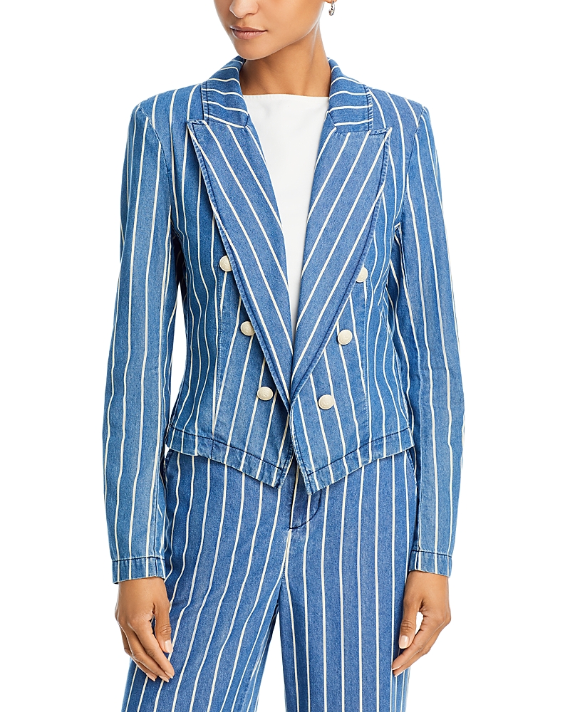 L'Agence Wayne Striped Denim Jacket