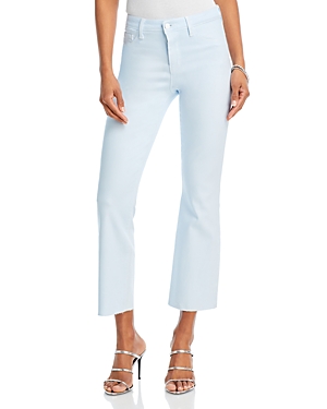 Shop L Agence L'agence Kendra Mid Rise Crop Flare Jeans In Ice Water