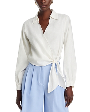 Aqua Crossover Front Blouse - 100% Exclusive In White