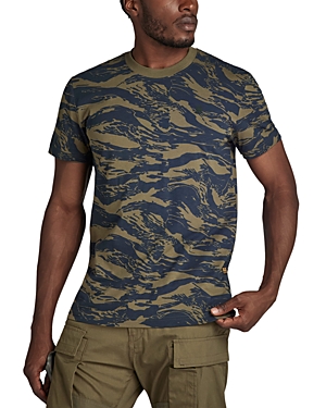 Shop G-star Raw Tiger Camo Tee In Shadow Olive