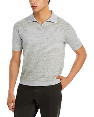 Tonal Stripe Knitted Slim Fit Polo Shirt