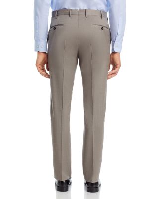 Slim Fit Flat Front Wool Trousers