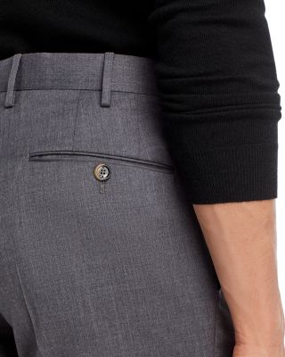 Slim Fit Flat Front Wool Trousers