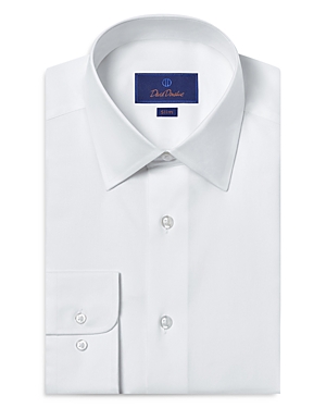 David Donahue Boxed French Cuff Slim Fit Formal Dress Shirt In White