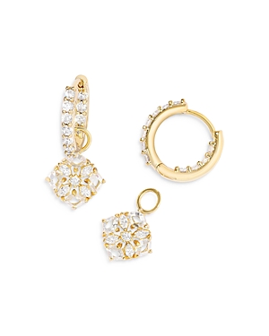 Shop Kendra Scott Dira Convertible Huggie Hoop Earrings In Gold White Crystal