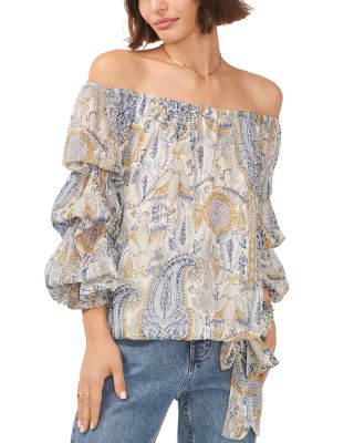 VINCE CAMUTO - Off The Shoulder Tiered Sleeve Top