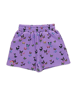 Shop Terez Girls' Butterflies Sweatshorts - Little Kid, Big Kid In Purple