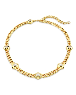 Shop Swarovski Numina Crystal Link Chain Collar Necklace, 14.13-16.13 In Gold