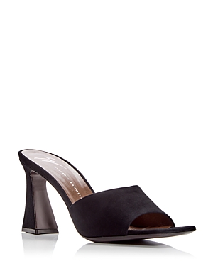 Shop Giuseppe Zanotti Women's Kanda Square Toe High Heel Slide Sandals In Nero