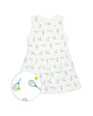 1212 - Girls' Tennis Printed Tank Terry Dress- Little Kid