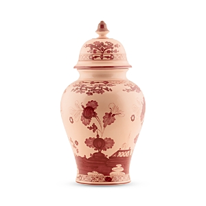 Ginori 1735 Oriente Italiano Large Potiche Vase With Cover In Pink