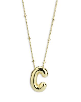 AQUA - Initial Balloon Pendant Necklace, 16-19.5"